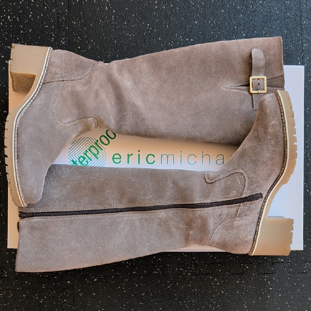 Eric Michael Beige Suede Tall Boots
